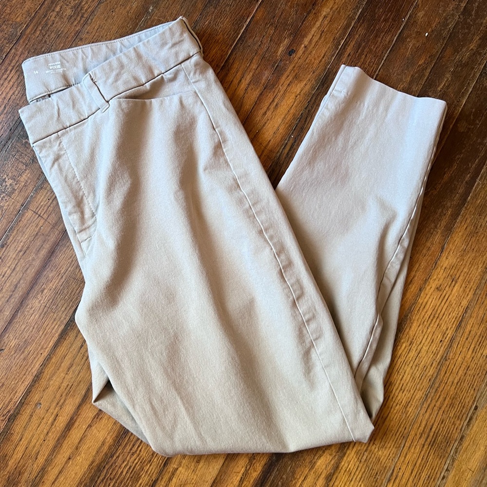 Old Navy Tan High Raise Pixie Pants SZ 14